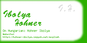 ibolya hohner business card